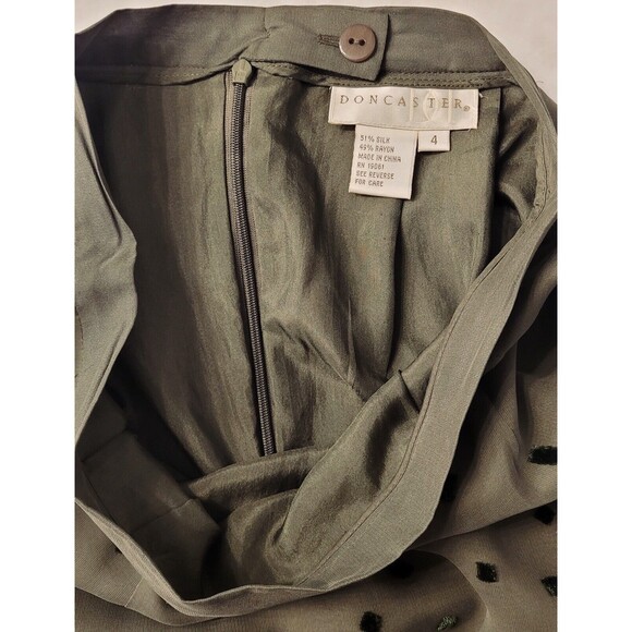 Doncaster Silk Rayon Blend Green Maxi Skirt - Size 4 - Picture 4 of 8
